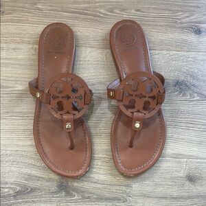 Tory Burch Miller Brown Leather Sandals